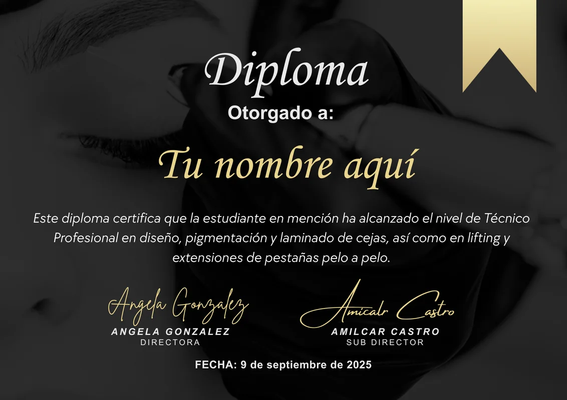 Modelo promocional del diploma de Master en Miradas con Angela Gonzalez y Amilcar Castro como firmantes