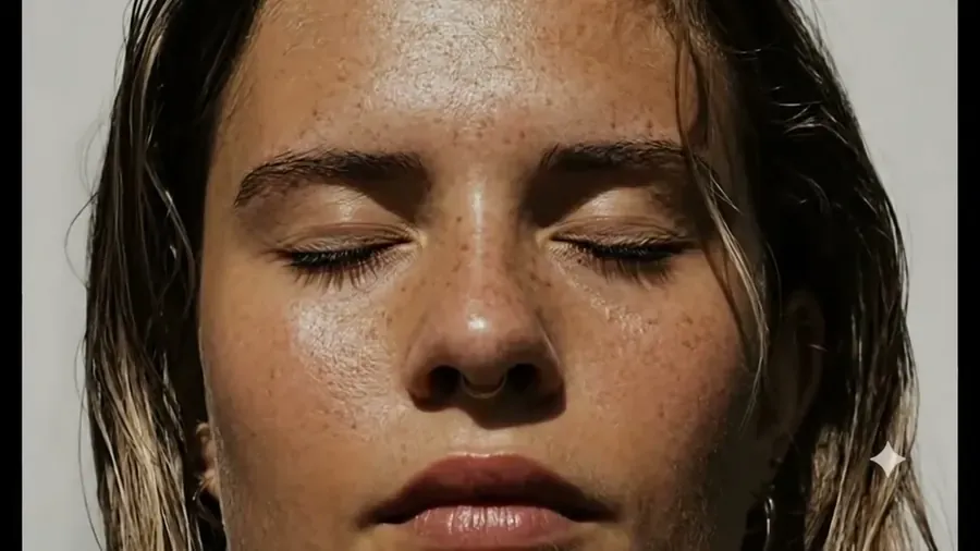 Escena editorial de belleza